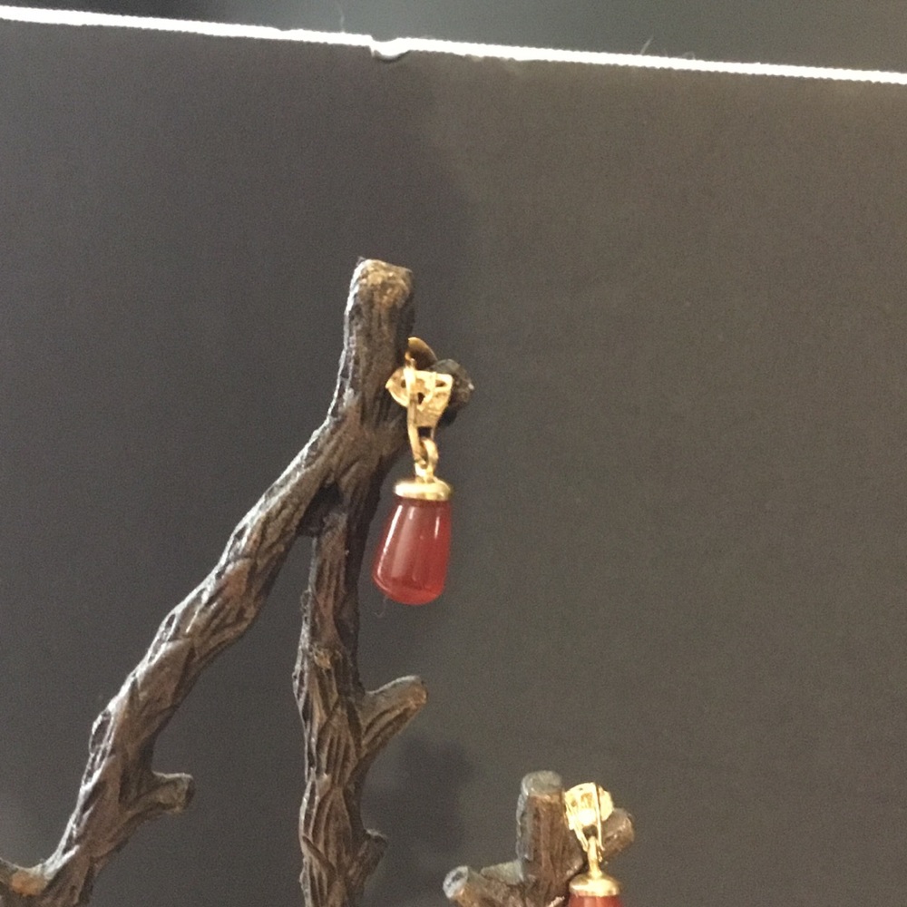 NWOT Earrings Red Jasper Vintage GF Dainty Dangle